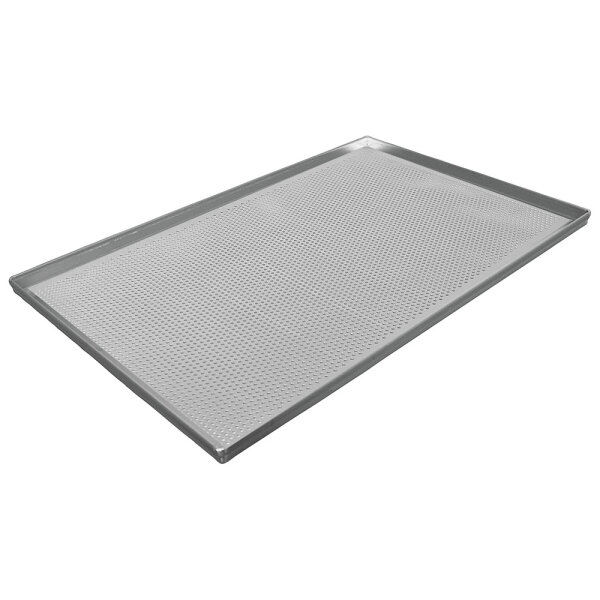Plaque en aluminium non couché, 600x400 mm - 4 côtés 90°, perforée