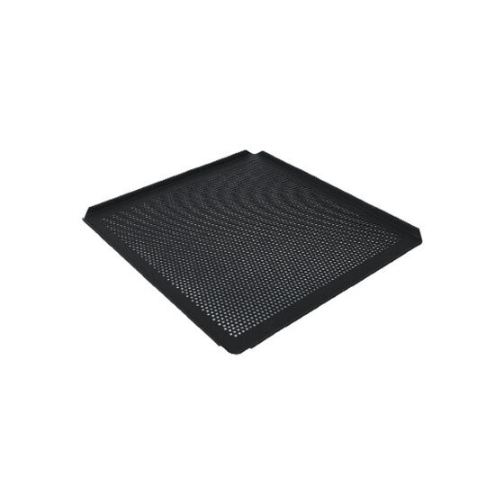 Bandeja de aluminio, 435x340 mm - 4 lados 45°, doble revestimiento termoplástico antiadherente, perforada