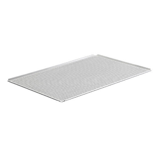 Bandeja de aluminio sin revestir, GN 2/3 - 4 lados 45°, perforada