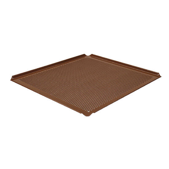 Bandeja de aluminio, 435x340 mm - 4 lados 45°, silicona, perforada
