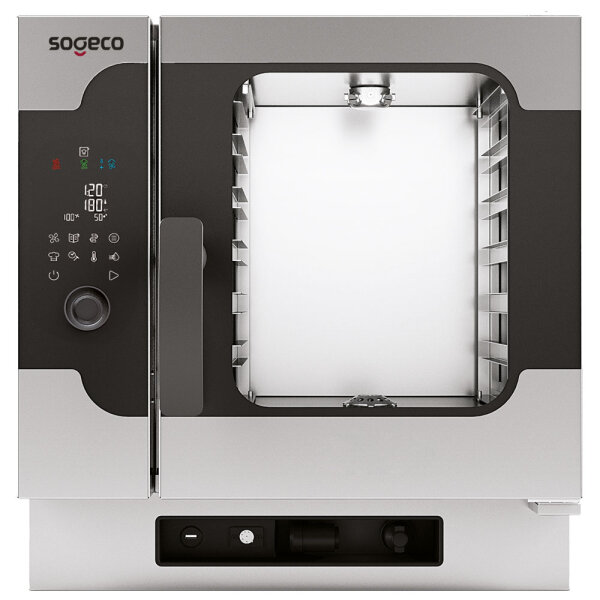Forno misto elétrico de vapor direto com controlo digital, 6x GN 2/3