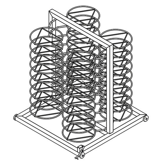 Estrutura porta-pratos para carro, 30x ø 310 mm