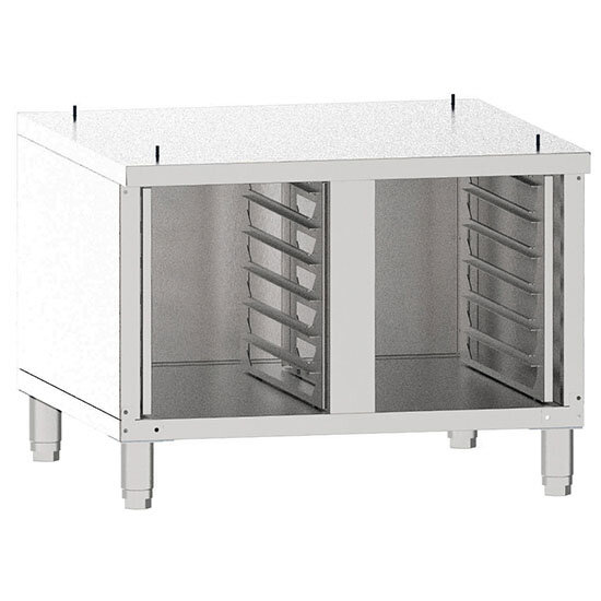 Suporte fechado com guias para fornos misto a gás 6x e 10x GN 1/1, fechado em 3 lados