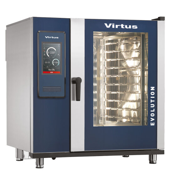 electric combi steamer with boiler and automatic cleaning system, 10x GN 2/1