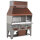 Holzkohlegrill auf Unterschrank mit Ascheschubladen und Abzugshaube, 2 Grillzonen gesamt 1020x530 mm