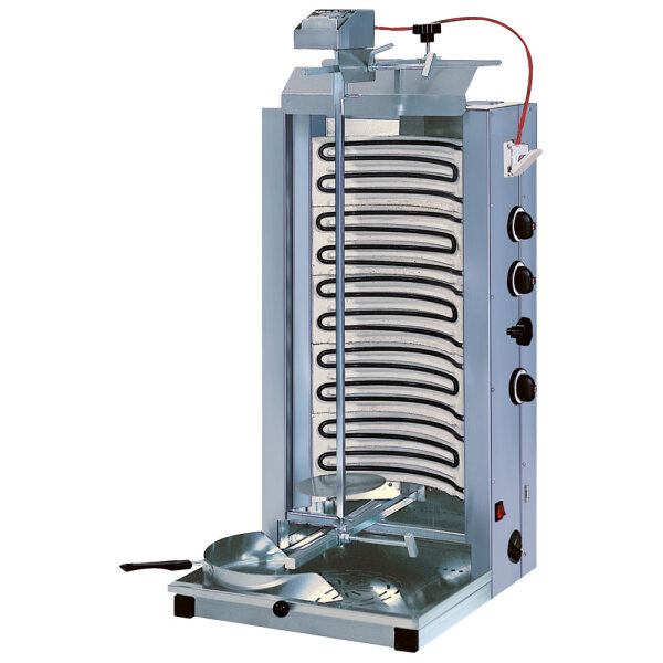 electric kebab grill with 3 heating zones, top motor, 70 kg