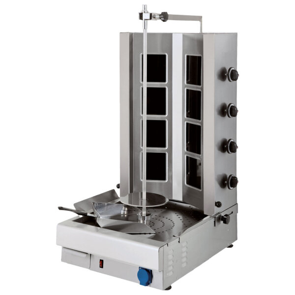 Griglia kebab vetroceramica con 4 zone di riscaldamento, motore sotto, max. 40-60 kg