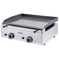 Plancha de gas de sobremesa de 2 zonas, placa lisa - GPL