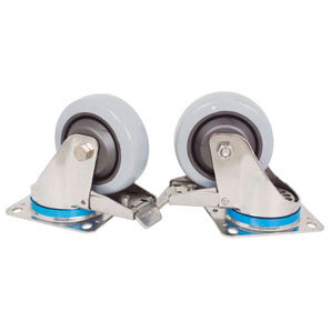 Set ruote in acciaio inox per griglie a carbone MIBRASA
