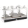 Charcoal grill with liftable grid 3x 685x630 mm