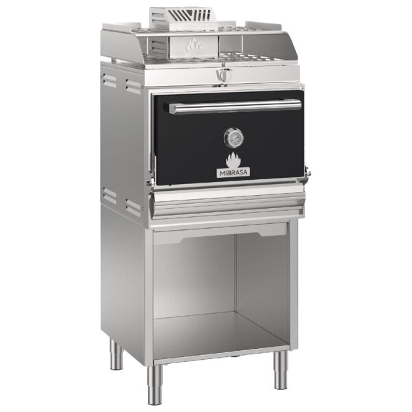 Charcoal oven on stand for approximately 110-130 dishes with heating rack