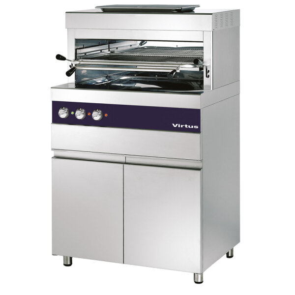 Grelha eléctrica 800°C com grelha de 770x470 mm em armário com portas