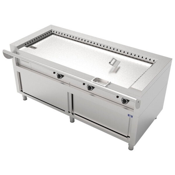 Teppanyaki elétrico com base fechada, 3 zonas