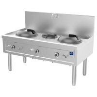 Gas-Wokkochfeld mit 2 Brenner 27,5 kW + 1 Suppenbrenner...