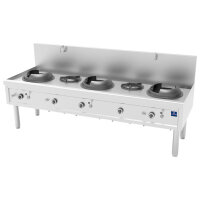 Gas-Wokkochfeld mit 3 Brenner 27,5 kW + 2 Suppenbrenner...