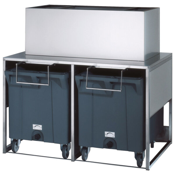 Eiswürfelbehälter mit 2 Wagen für BAC0008, Kapazität 50 kg + 2x 108 kg