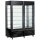 Vitrina refrigerada ventilada para pastelería con 5 estantes en vidrio, 1420 mm, -2°/+10°C - color negro