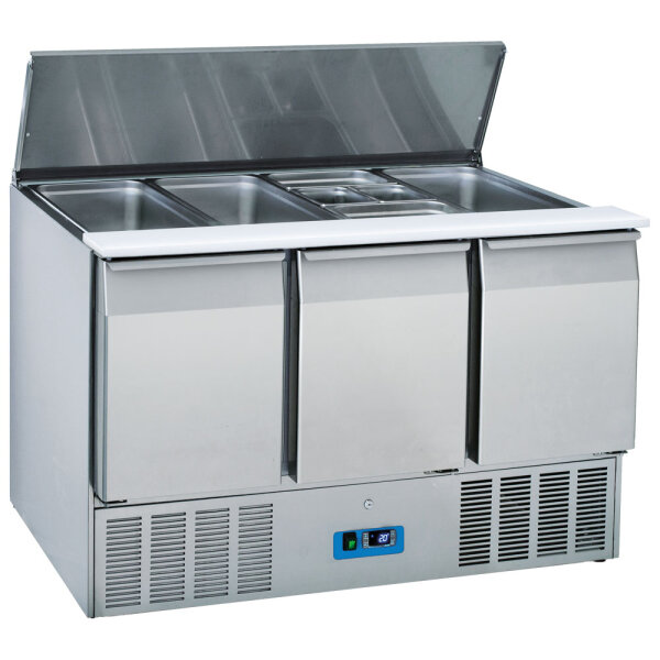 saladette with 3 doors GN 1/1 and lid, 12x GN 1/3 h=150 mm, +2°/+10°C