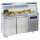 Saladette con 2 puertas GN 1/1 y estructura en vidrio, 4x GN 1/1 h=150 mm, -2°/+8°C