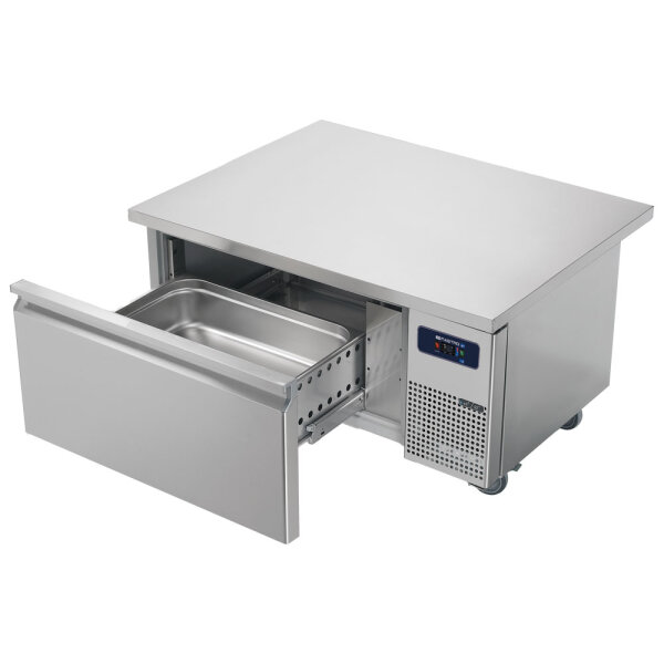 Soubassement réfrigéré avec 1 tiroirs GN 2/1 h=150 mm pour appareils de cuisson 900 mm, l=1200 mm