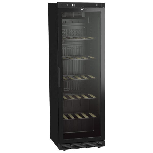 Weinkühlvitrine 373 Liter mit Glastür und 5 Regalböden, +6°/+20°C