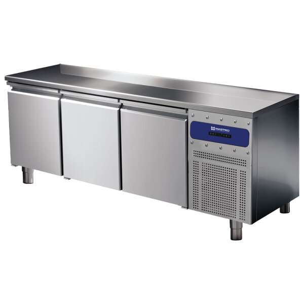 Bäckereikühltisch 3 Türen 600x400 mm, Edelstahlarbeitsplatte, -2°/+8°C