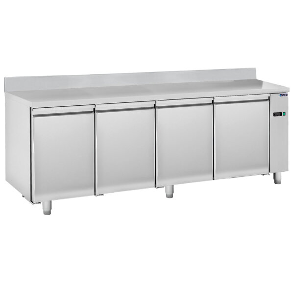 Tavolo refrigerato remoto 4 porte GN 1/1 con alzatina, -2°/+8°C