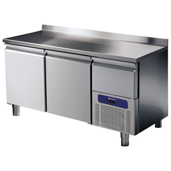 Mesa refrigerada 2 puertas GN 1/1 con peto y cajonera refrigerada, -2°/+8°C