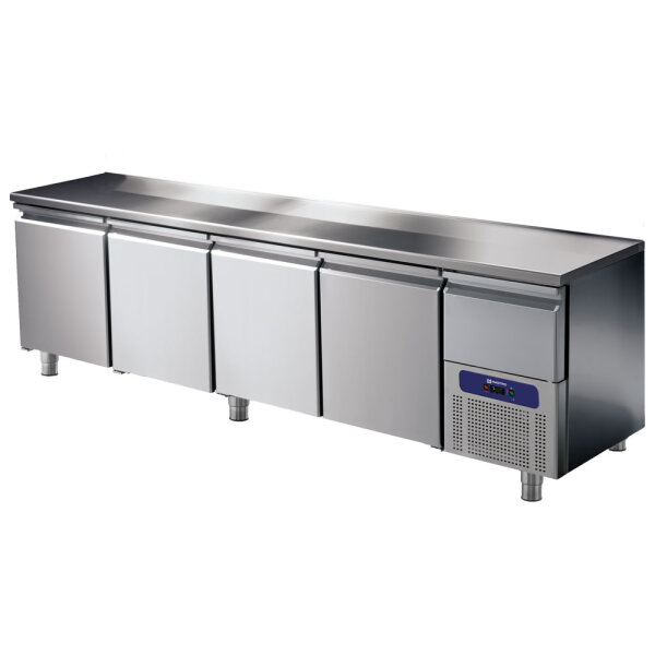 Tavolo refrigerato 4 porte GN 1/1 con cassetto refrigerato su vano motore, -2°/+8°C