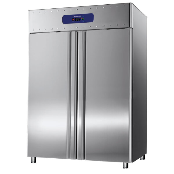 Congelatore da 1400 litri in inox, GN 2/1, -10°/-25°C, isolamento 85 mm