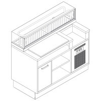 Sushi-Station 1600 mm mit neutralem Unterbau und...