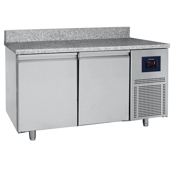 Tavolo freezer pasticceria a 2 porte 600x400 mm, piano in granito con alzatina, -10°/-22°C - WiFi