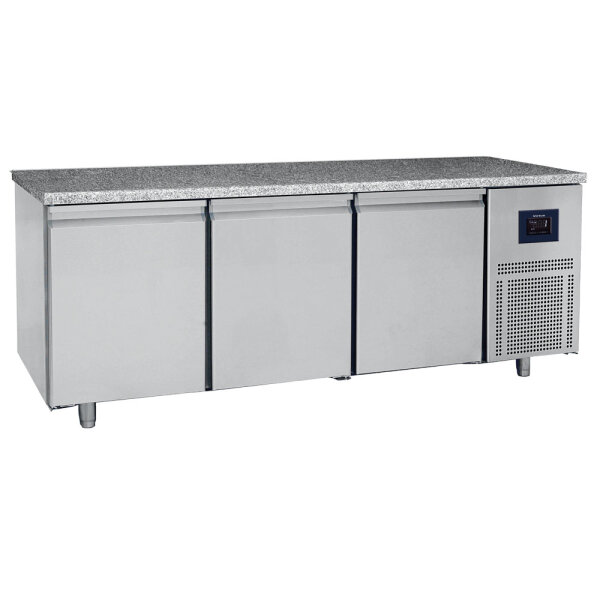 Bäckereitiefkühltisch 3-türig 600x400 mm, Granitarbeitsplatte, -10°/-22°C - WiFi