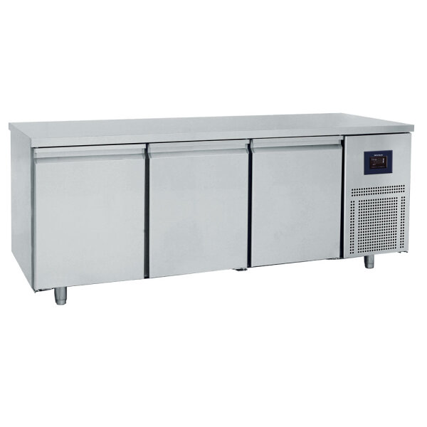 Bäckereikühltisch 3-türig 600x400 mm, Edelstahlarbeitsplatte, -2°/+8°C - WiFi