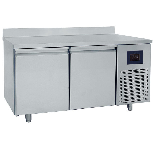 Bäckereikühltisch 2-türig 600x400 mm, Edelstahlarbeitsplatte mit Aufkantung, -2°/+8°C - WiFi