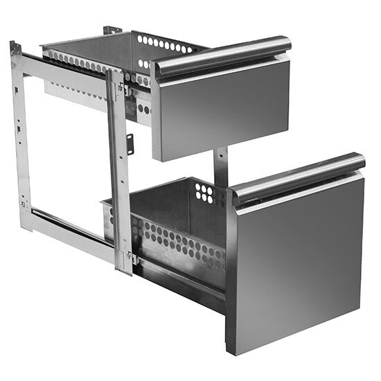 kit de tiroirs avec soft self closing 1x 1/3 - 1x 2/ pour tables réfrigérées 700 mm - série VIRTUS