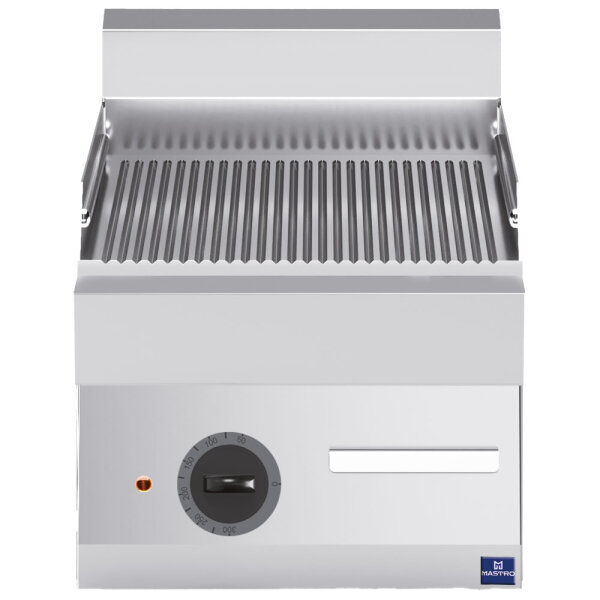 Electric griddle, tabletop, grooved plate