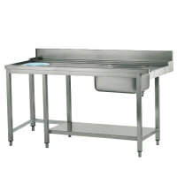 left entry table with sink on the right and wastes hole,...