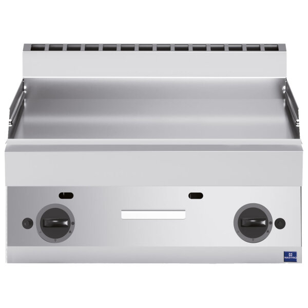 Gas griddle, tabletop, smooth chromed plate