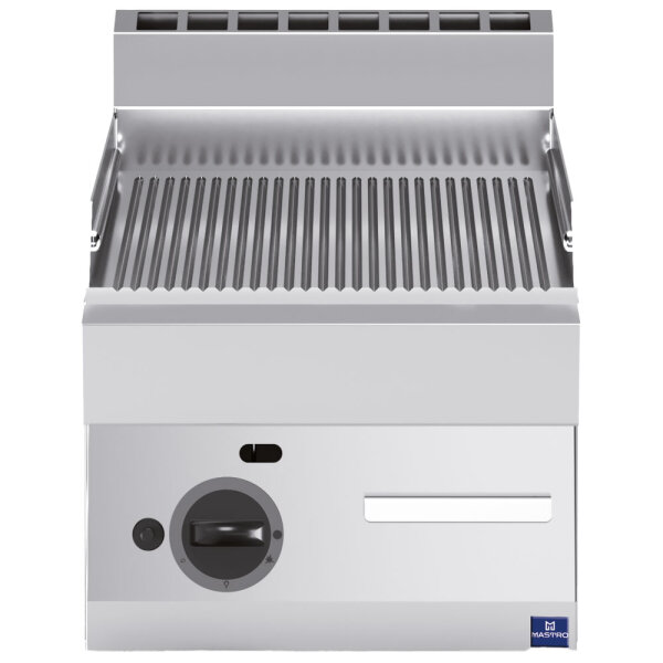 Gas griddle, tabletop, grooved plate