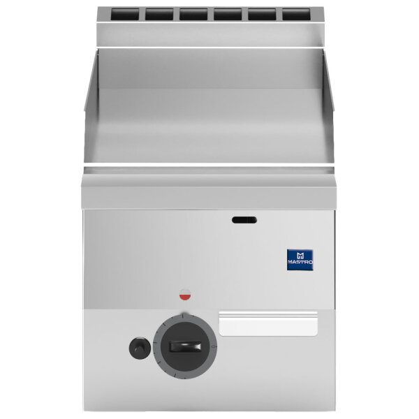Gas griddle, tabletop, smooth chromed plate