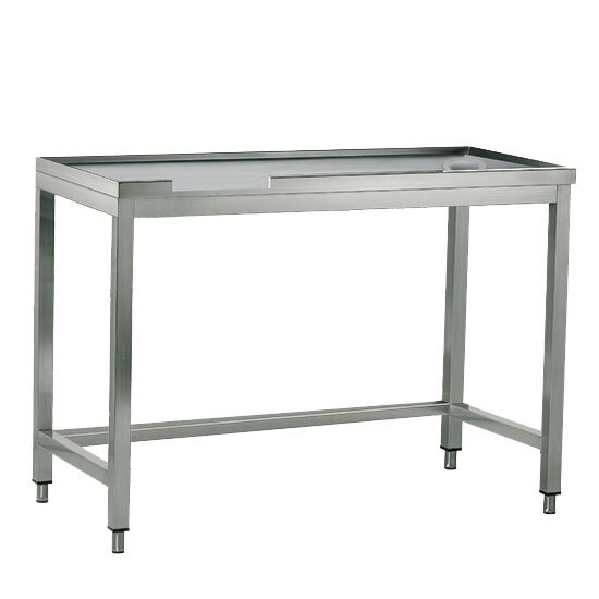 rechter Sortiertisch mit Loch, für Maschinenausgang links, B=1800 mm