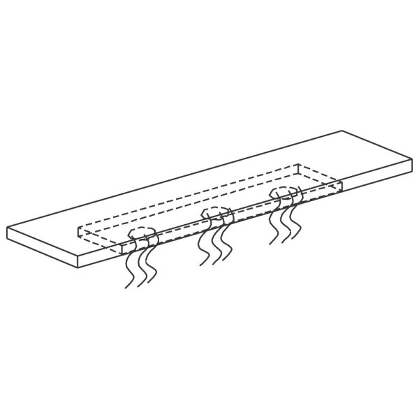 Elément chauffant avec résistance céramique 3x 250W, l=1090 mm