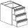 Bloco de 3 gavetas, 400x640 mm