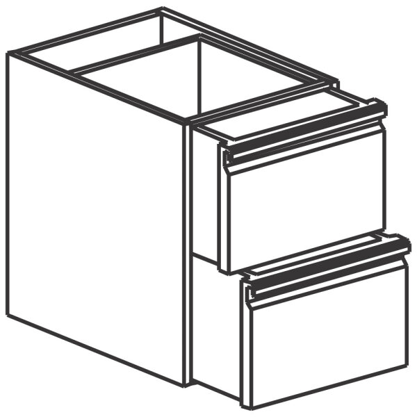 Bloco de 2 gavetas, 400x640 mm