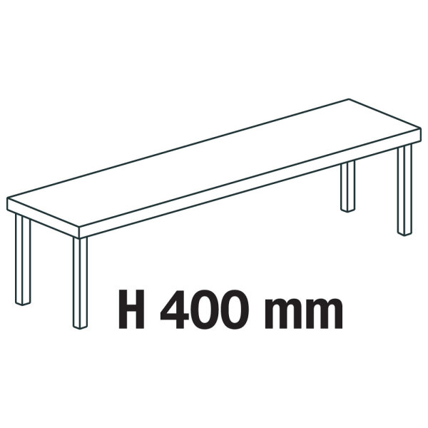 Ausgabeaufsatz, Aufsatz 1-etagig, seitlich offen, 1600x300 mm