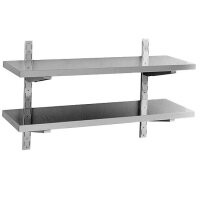 Double wall shelf 1600x400 mm with brackets and templates