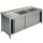 sink unit on cupboard, 2 sinks, left draining board, with sliding doors, 2000x700 mm
