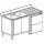 sink unit on cupboard with sliding doors for built-in dishwasher, 2 left sinks, 1600x600 mm