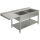 lavello su gambe per incasso lavastoviglie con ripiano, 2 vasche a destra, 1600x600 mm